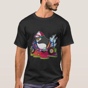 Penguin as Biker with Motorcycle T-Shirt