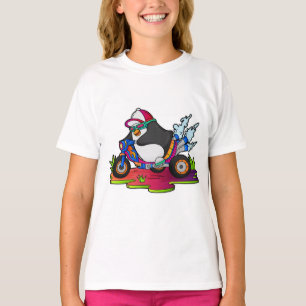 Penguin as Biker with Motorcycle T-Shirt