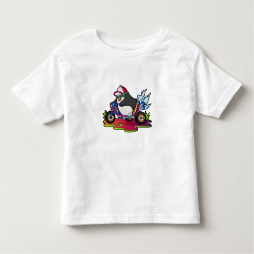 Penguin as Biker with Motorcycle Toddler T_shirt