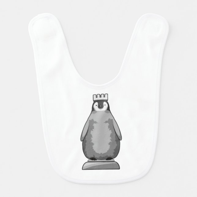 Penguin as Chess piece King Baby Bib (Front)