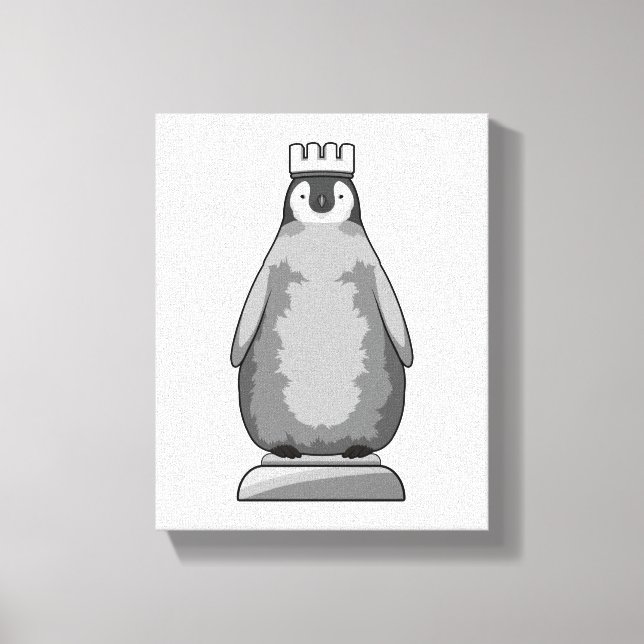 Penguin as Chess piece King Canvas Print (Front)