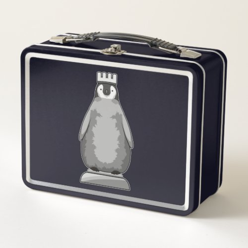 Penguin as Chess piece King Metal Lunch Box