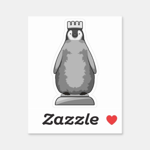 Penguin as Chess piece King Sticker