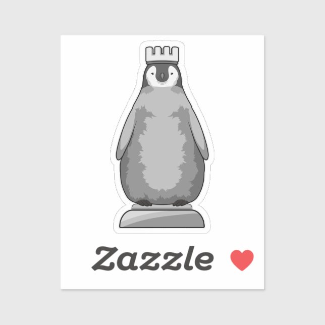 Penguin as Chess piece King Sticker (Sheet)