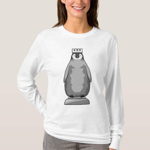 Penguin as Chess piece King T_Shirt