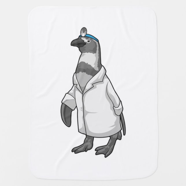 Penguin as Doctor with Doctor's coat Baby Blanket (Front)
