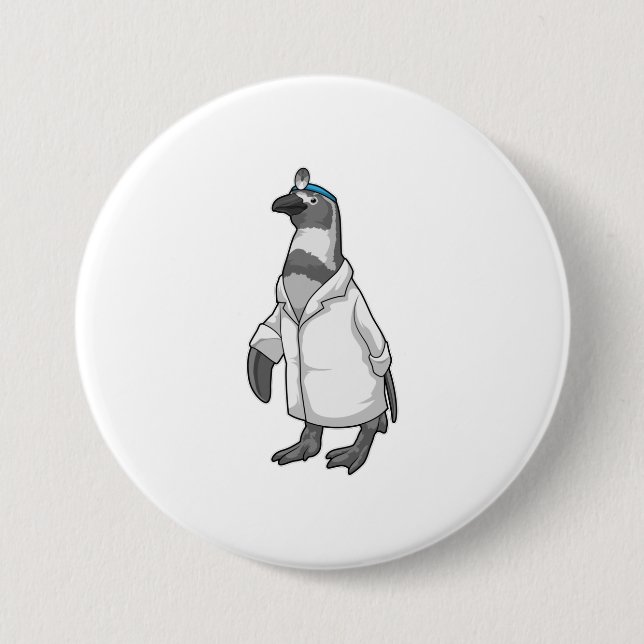 Penguin as Doctor with Doctor's coat Button (Front)
