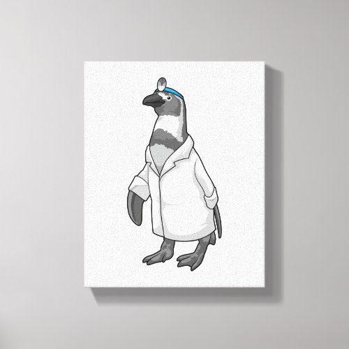 Penguin as Doctor with Doctors coat Canvas Print