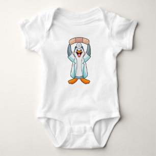 Penguin as Doctor with Plaster Baby Bodysuit