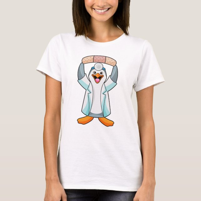 Penguin as Doctor with Plaster T-Shirt (Front)