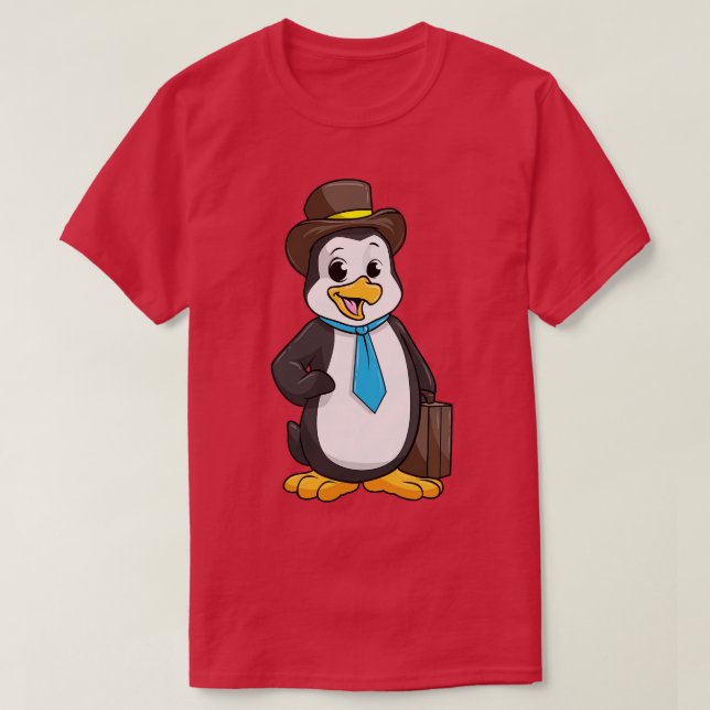 Penguin as Entrepreneur with Briefcase T-Shirt (Design Front)