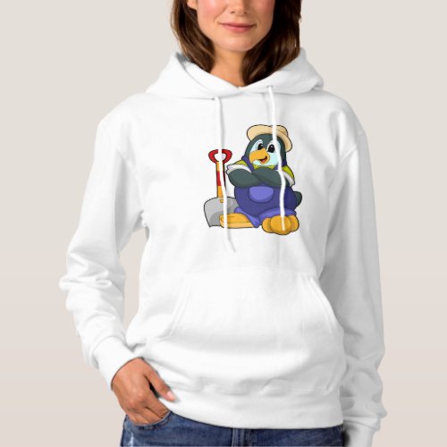 Penguin as Farmer with Shovel Hoodie