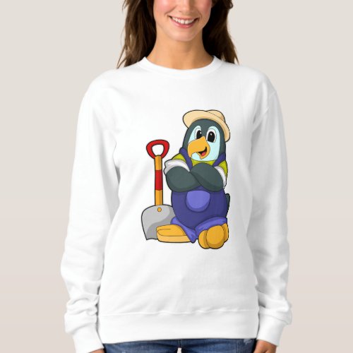 Penguin as Farmer with Shovel Sweatshirt