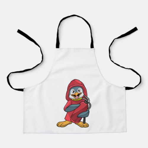 Penguin as Firefighter with Extinguisher Apron