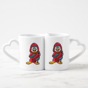 Penguin as Firefighter with Extinguisher Coffee Mug Set