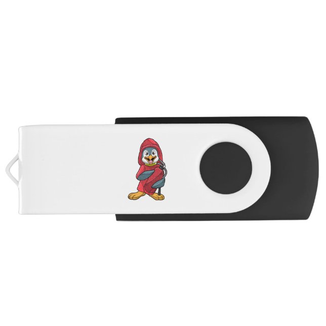 Penguin as Firefighter with Extinguisher Flash Drive (Back)