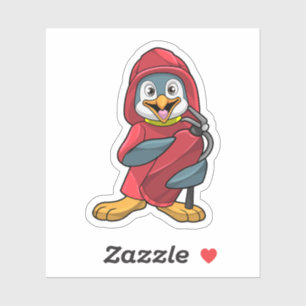 Penguin as Firefighter with Extinguisher Sticker