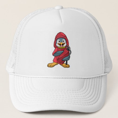 Penguin as Firefighter with Fire extinguisher Trucker Hat
