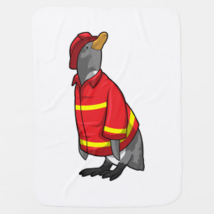 Penguin as Firefighter with Helmet Baby Blanket