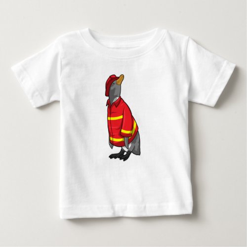 Penguin as Firefighter with Helmet Baby T_Shirt