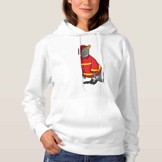 Penguin as Firefighter with Helmet Hoodie (Front)