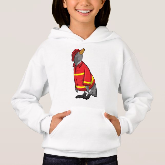Penguin as Firefighter with Helmet Hoodie (Front)