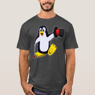 Penguin as Gentleman with Hat Walking stick T-Shirt