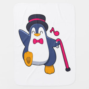 Penguin as Groom with Tie Baby Blanket