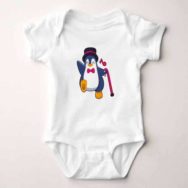 Penguin as Groom with Tie Baby Bodysuit (Front)