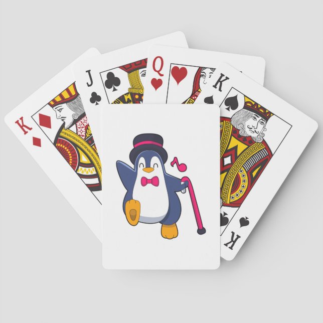 Penguin as Groom with Tie Poker Cards (Back)