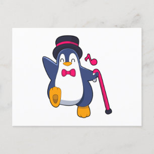 Penguin as Groom with Tie Postcard