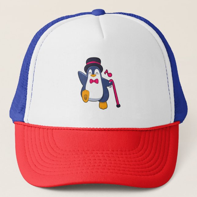 Penguin as Groom with Tie Trucker Hat (Front)