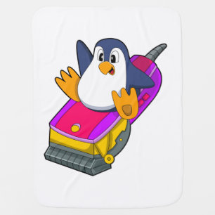 Penguin as Hairdresser with Razor Baby Blanket
