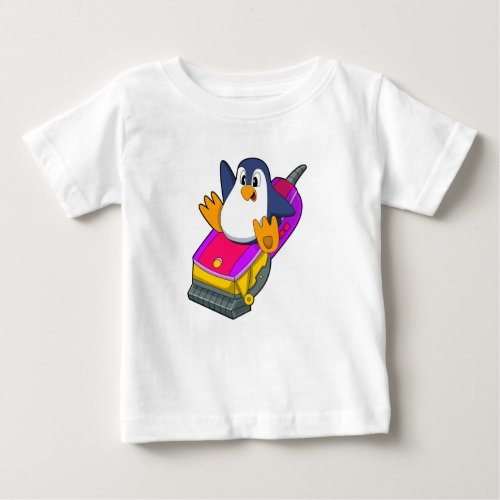 Penguin as Hairdresser with Razor Baby T_Shirt