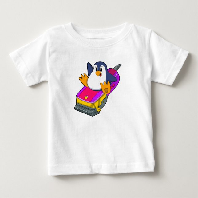 Penguin as Hairdresser with Razor Baby T-Shirt (Front)