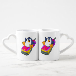 Penguin as Hairdresser with Razor Coffee Mug Set