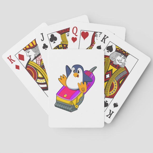 Penguin as Hairdresser with Razor Poker Cards (Back)