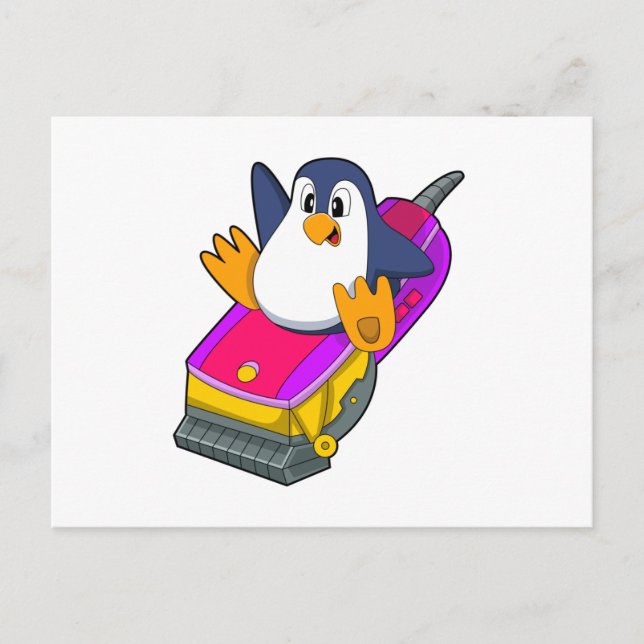 Penguin as Hairdresser with Razor Postcard (Front)