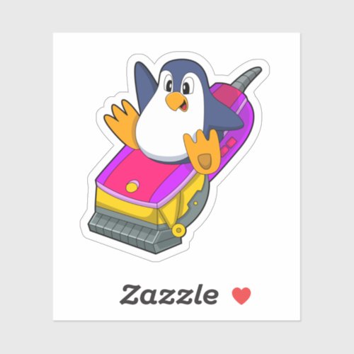 Penguin as Hairdresser with Razor Sticker