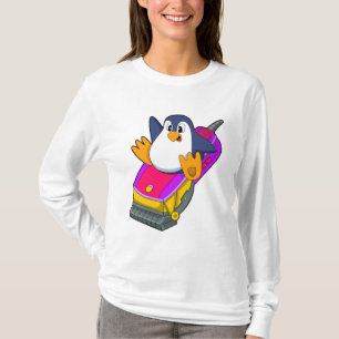 Penguin as Hairdresser with Razor T-Shirt