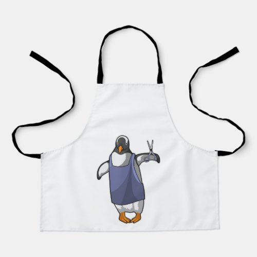 Penguin as Hairdresser with Scissors Apron