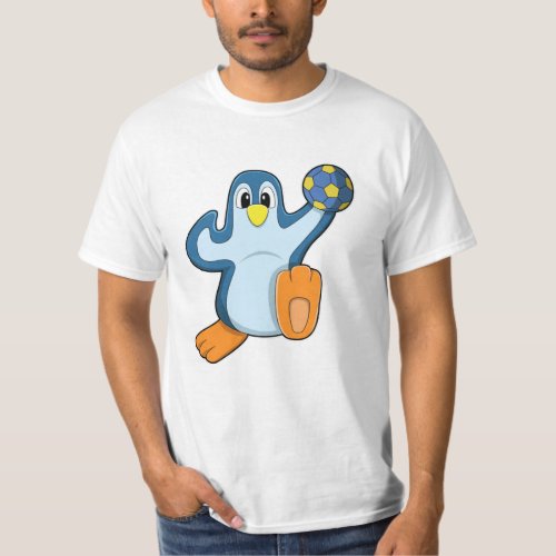 Penguin as Handball player with Handball T_Shirt