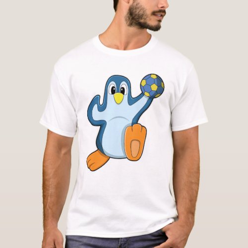 Penguin as Handball player with Handball T_Shirt