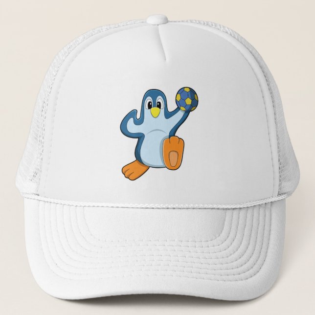 Penguin as Handball player with Handball Trucker Hat (Front)