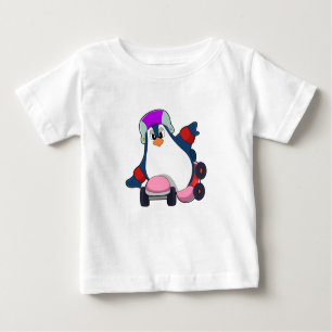 Penguin as Inline Skater with Inline Skates Baby T-Shirt