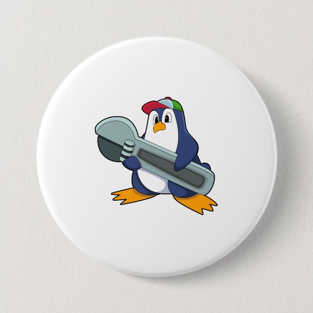 Penguin as Mechaic with Tool Button (Front)