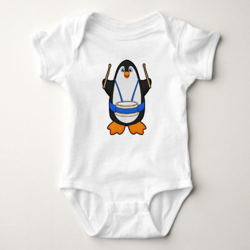 Penguin as Musician with Drum Baby Bodysuit