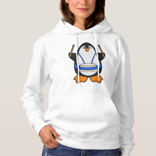 Penguin as Musician with Drum Hoodie