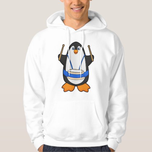 Penguin as Musician with Drum Hoodie