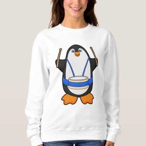 Penguin as Musician with Drum Sweatshirt